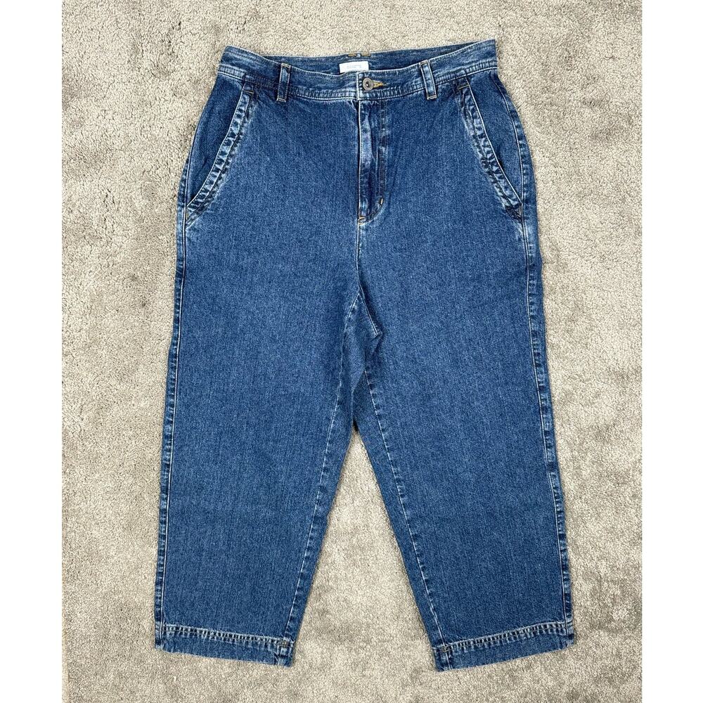 Vintage Liz Claiborne Jeans Womens 10 Blue High Rise Mom Cosette Crop Capri 90s
